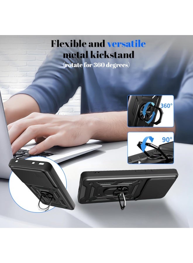 ثلاثة نمور for realme 15 / 15 Pro 5G Case Cover, غطاء عدسة الكاميرا الشريحة, حامل الحلقة المغناطيسية مقعد الحماية حالة الهاتف ل realme 15 / 15 Pro 5G, أسود - Image 5